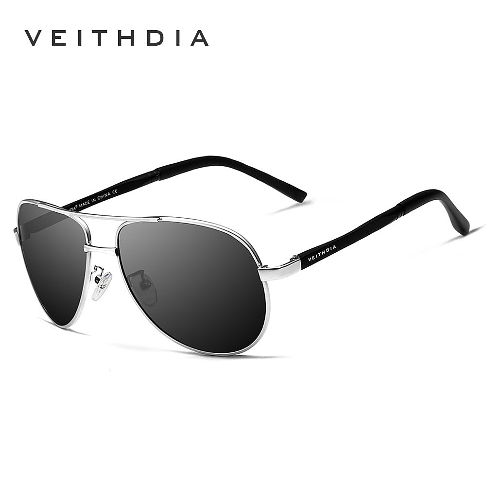 Men's polarized uv protection aluminum-magnesium alloy spring hinge sunglasses - aviator style