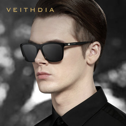 Unisex aluminum-magnesium square polarized uv protection sunglasses