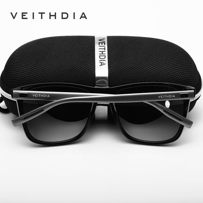 Unisex aluminum-magnesium square polarized uv protection sunglasses