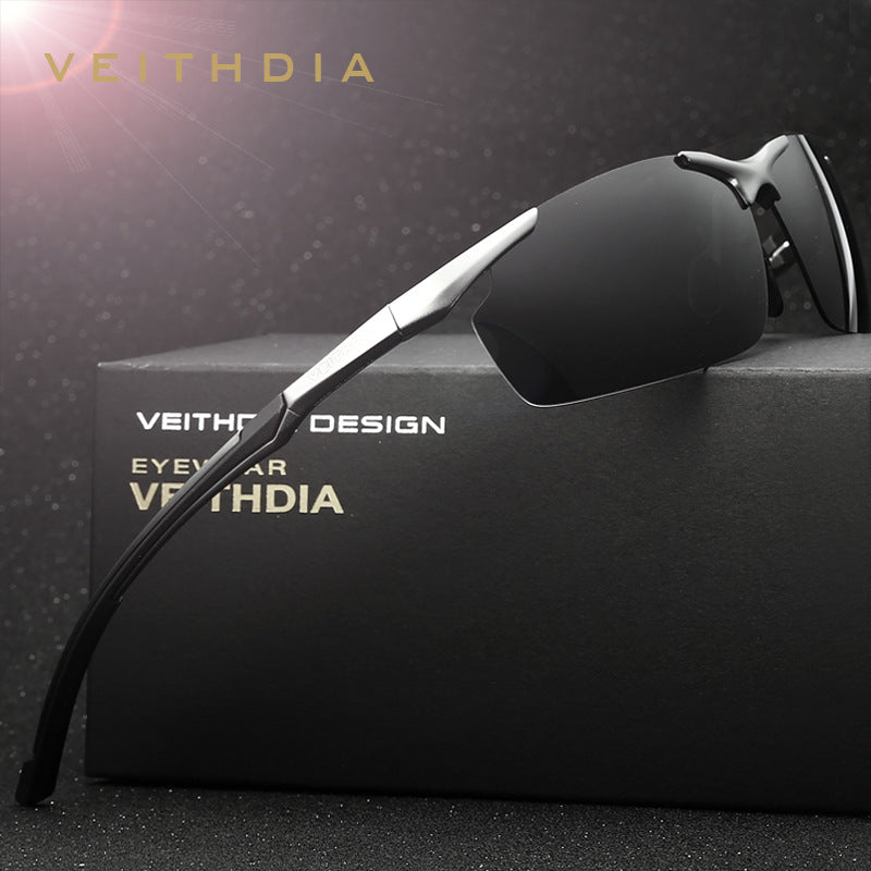 Men's aluminum-magnesium polarized sunglasses - stylish driving glasses for men