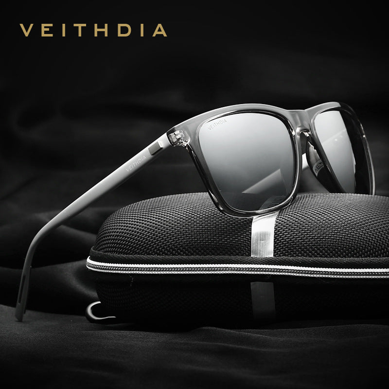 Unisex aluminum-magnesium square polarized uv protection sunglasses