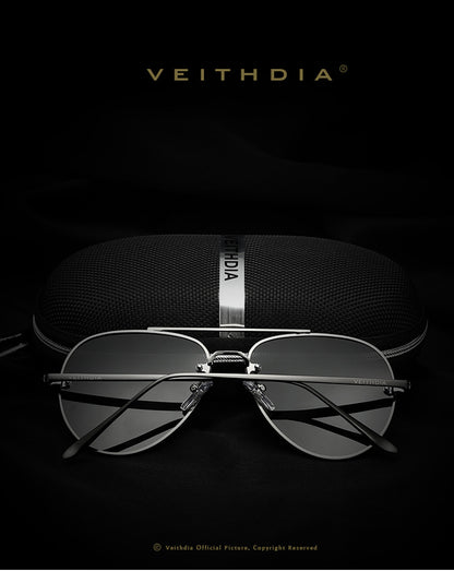 Men's colorful polarized sunglasses, rimless stainless steel aviator sunglasses