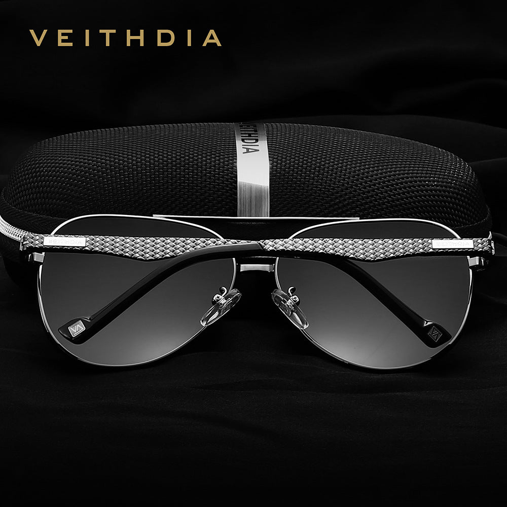 Men's polarized sunglasses - premium carbon fiber texture aluminum