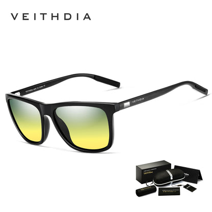 Unisex aluminum-magnesium square polarized uv protection sunglasses