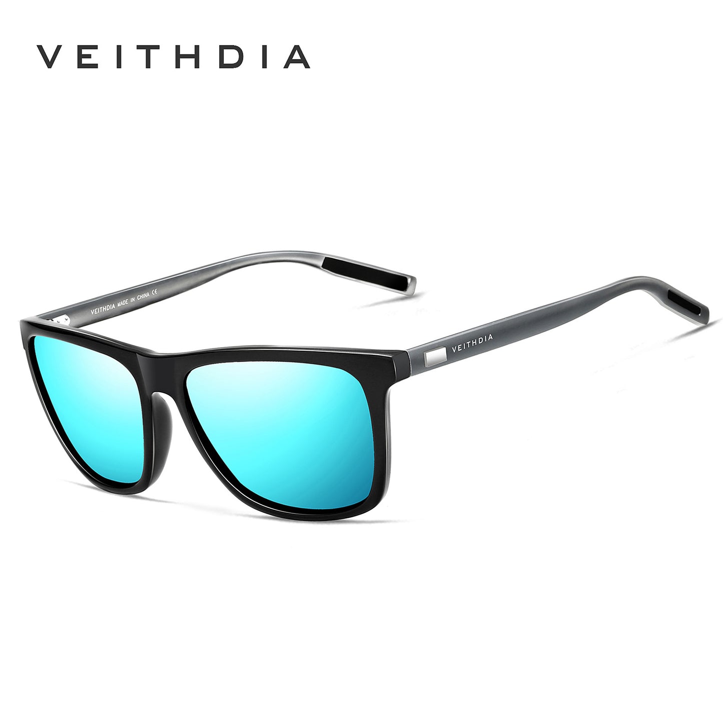 Unisex aluminum-magnesium square polarized uv protection sunglasses