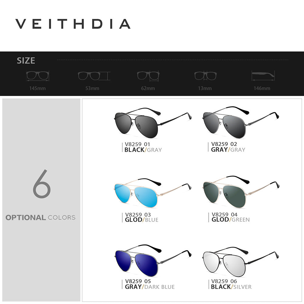 Men's polarized sunglasses - aviator style driving & fishing shades