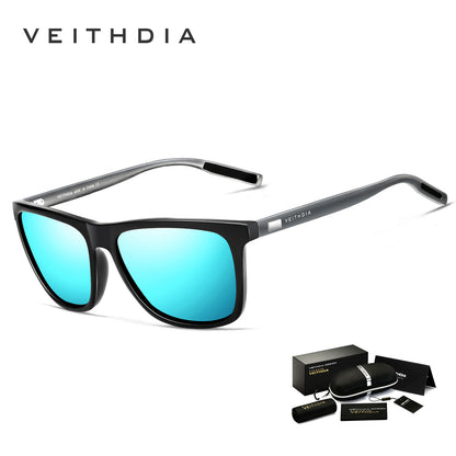 Unisex aluminum-magnesium square polarized uv protection sunglasses