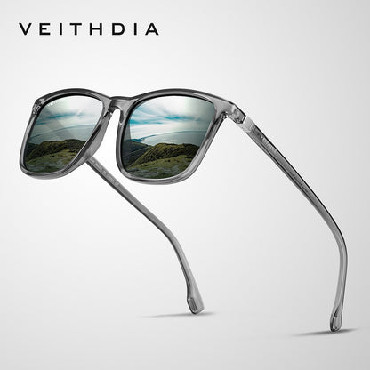 Unisex square frame polarized sunglasses
