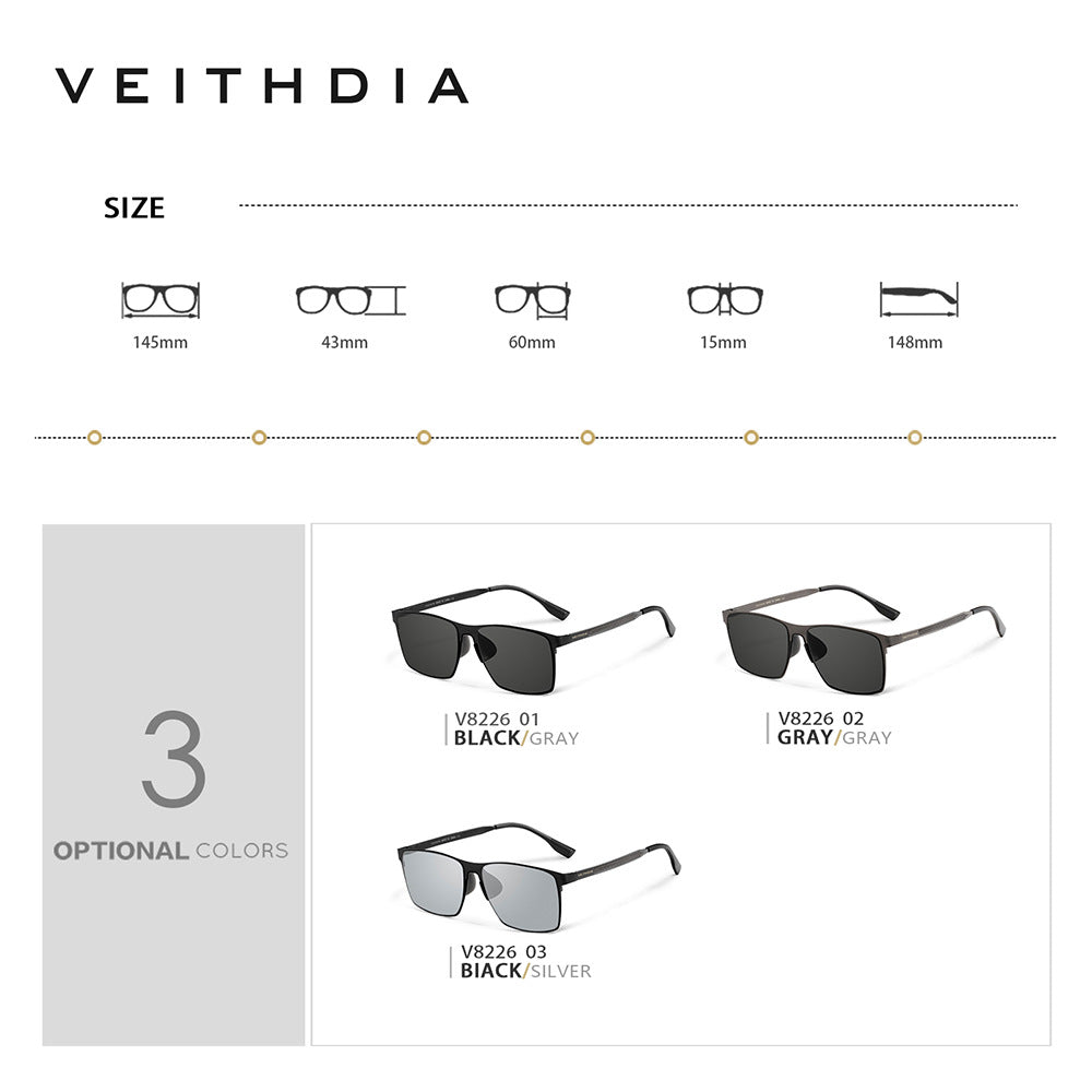 Men's square frame flexible stainless steel hd nylon polarized sunglasses