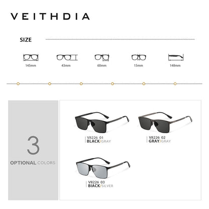 Men's square frame flexible stainless steel hd nylon polarized sunglasses
