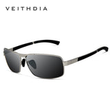 Men's square polarized sunglasses - anti-uv, anti-slip temples, gold frame