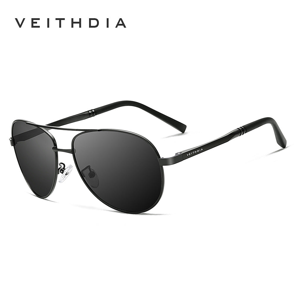 Men's polarized uv protection aluminum-magnesium alloy spring hinge sunglasses - aviator style