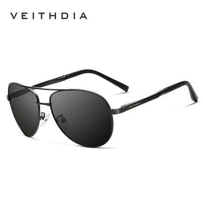 Men's polarized uv protection aluminum-magnesium alloy spring hinge sunglasses - aviator style