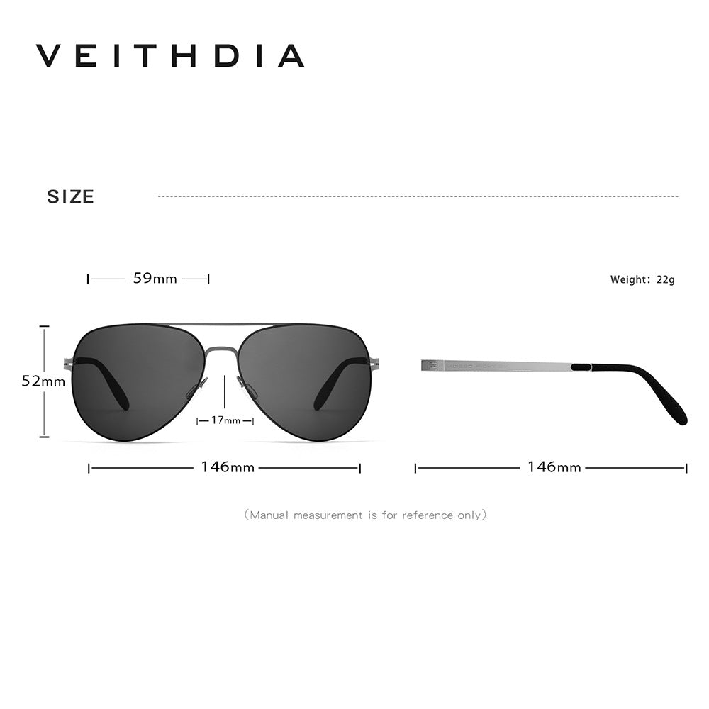 Unisex aviator sunglasses - flexible stainless steel