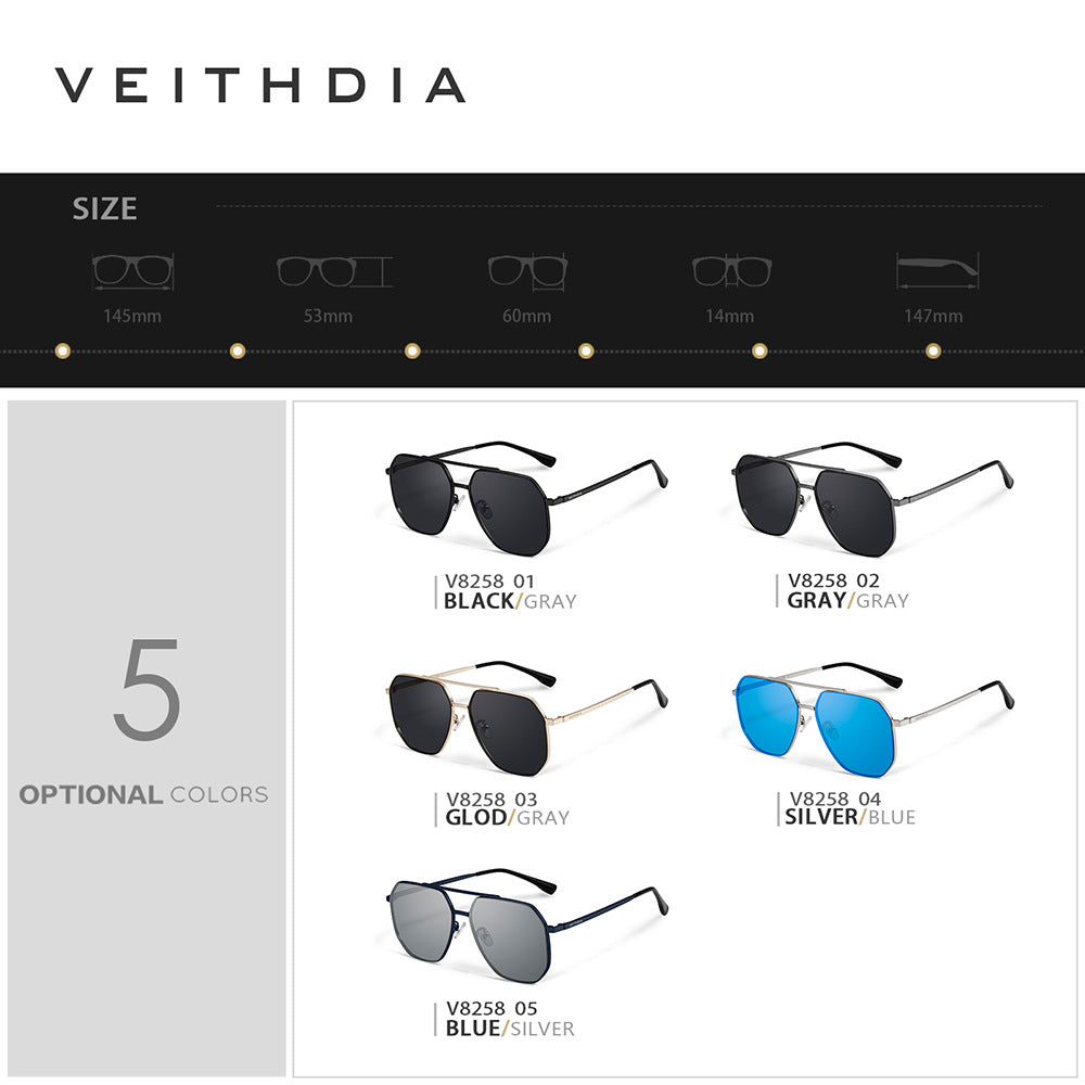 Men's DH nylon polarized metal sunglasses - uv protection, square outdoor sun glasses