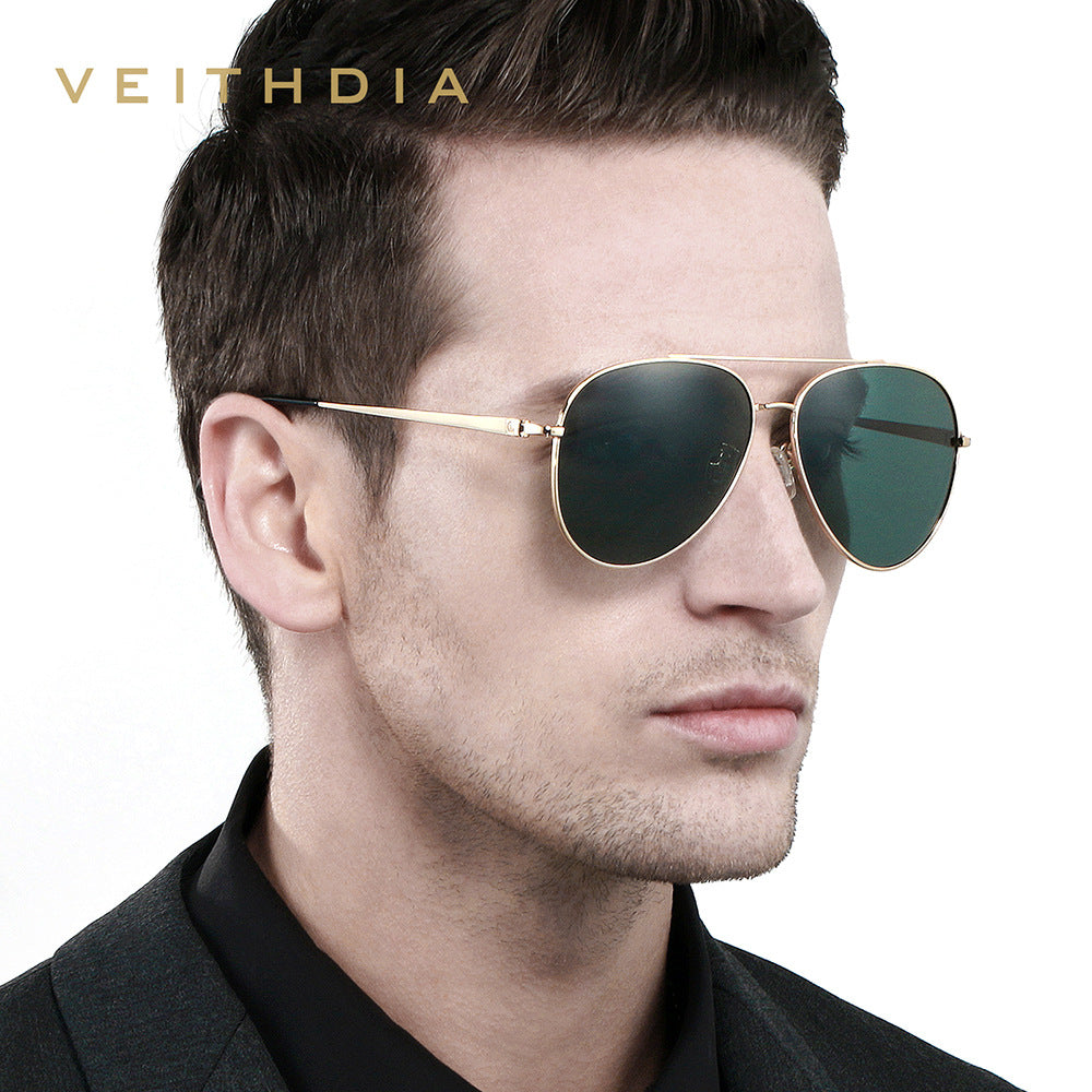 Men's polarized sunglasses - aviator style driving & fishing shades