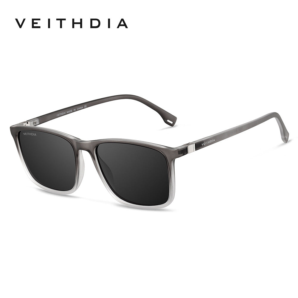 Unisex square frame polarized sunglasses