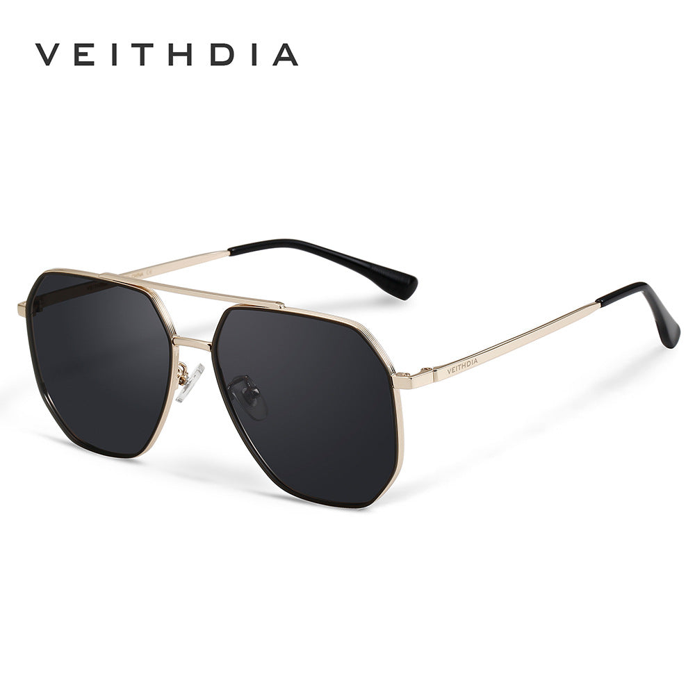 Men's DH nylon polarized metal sunglasses - uv protection, square outdoor sun glasses