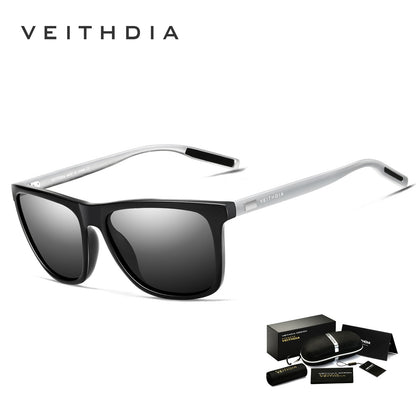 Unisex aluminum-magnesium square polarized uv protection sunglasses