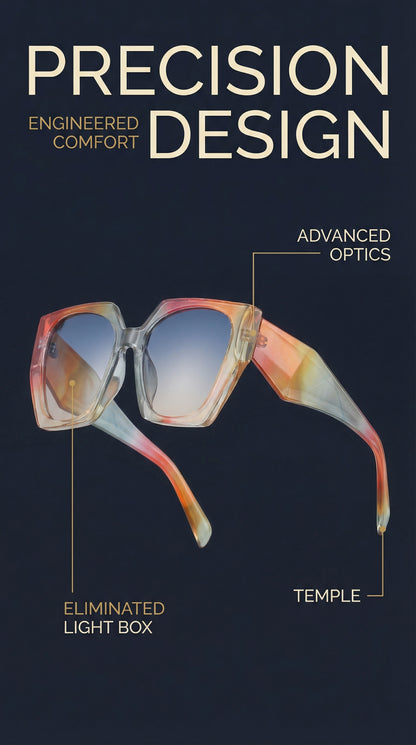 Cat-Eye Wide Temple Sunglasses for Women
