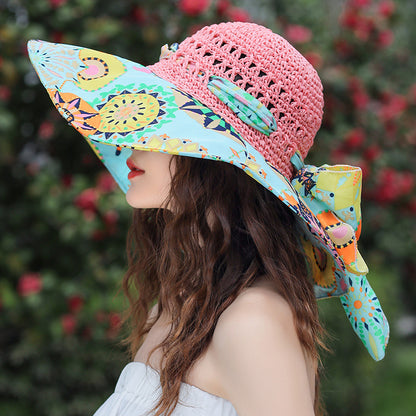 Women's Wide Brim Straw Sun Hat
