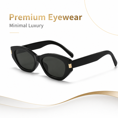 Cat Eye Butterfly Sunglasses with Black Storage Pouch