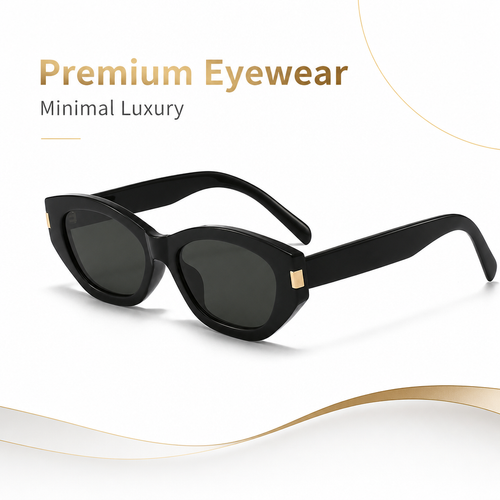 Cat Eye Butterfly Sunglasses with Black Storage Pouch