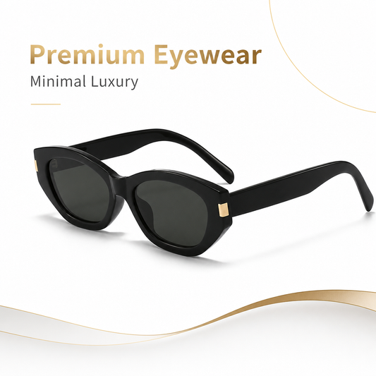 Cat Eye Butterfly Sunglasses with Black Storage Pouch