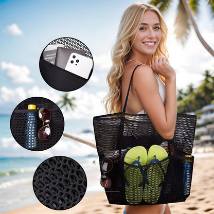 Double-Layer Mesh Beach Tote Bag