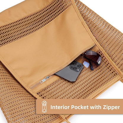 Double-Layer Mesh Beach Tote Bag