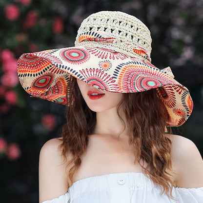 Women's Wide Brim Straw Sun Hat