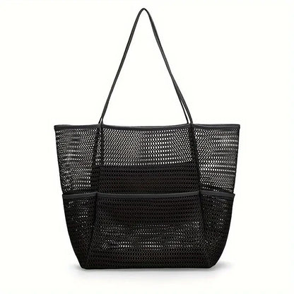 Double-Layer Mesh Beach Tote Bag